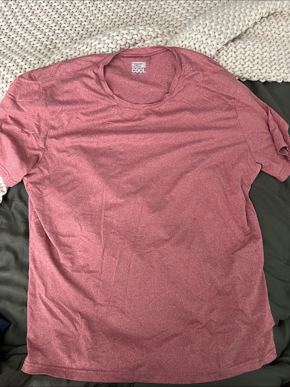 Decree Men's Heathered Maroon Short Sleeve Crew Tee